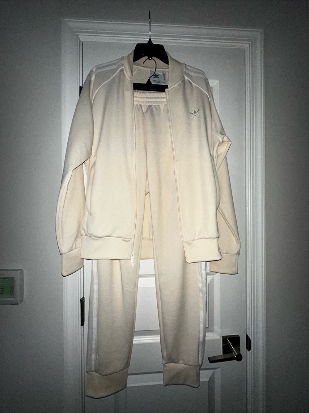 Adidas Off-White Cream Three-Stripe Track Jacket & Joggers